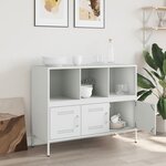 vidaXL Buffet blanc 100 5x39x79 cm acier