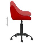 vidaXL Chaise de bureau Rouge bordeaux Velours