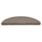 vidaXL Tapis d'escalier autocollants 15 Pièces 56x17x3 cm Beige foncé