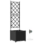 vidaXL Cache-pot de jardin Noir 40 x 40 x 142 cm Acier