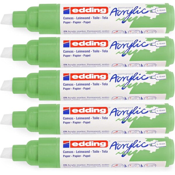 Marqueur acrylique large 5000 vert pastel 5-10 mm x 5 EDDING