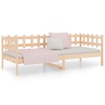 vidaXL Lit de jour sans matelas 90x190 cm bois de pin massif