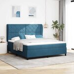 vidaXL Lit à ressorts avec matelas Bleu foncé 180 x 200 cm Velours
