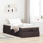 vidaXL Cadre de lit ottoman avec matelas marron foncé 90x190 cm tissu
