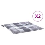 vidaXL Coussins de chaise de jardin lot de 2 carreaux gris 40x40x4 cm