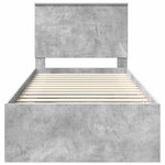vidaXL Cadre de lit Béton 90 x 200 cm Bois de pin massif