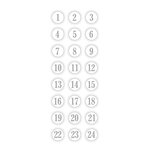 Autocollants puffies 3d xl calendrier de l'avent ronds argentés