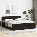 VidaXL Cadre de lit ottoman avec matelas noir 160x200 cm similicuir