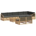 vidaXL Ensemble de canapés d'extérieur 9 pc Blanc et anthracite