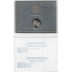 2 euros commémorative Vatican 2020 - Raphael en coffret BU.