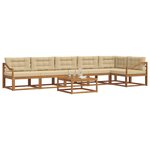 vidaXL Ensemble de canapés d'extérieur 7 Pièces Naturel et Beige