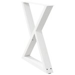 vidaXL Pieds de table à manger 2 pièces Blanc 70 x (72-73 3) cm Acier