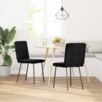 vidaXL Chaises à manger lot de 2 Noir Velours