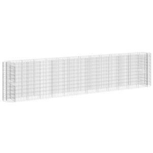 vidaXL Lit surélevé à gabion Fer galvanisé 470x50x100 cm