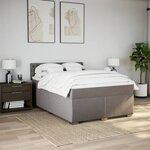 vidaXL Sommier à lattes de lit avec matelas Taupe 160x200 cm Tissu