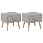 vidaXL Tables de chevet 2 Pièces Gris 40x35x40 cm Tissu