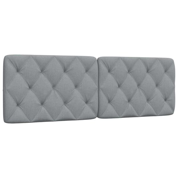 vidaXL Coussin de tête de lit gris clair 160 cm tissu
