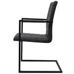 vidaXL Chaises à manger cantilever lot de 2 noir similicuir