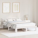 vidaXL Cadre de Lit en Bois Blanc Bois 160 x 200 cm Durable