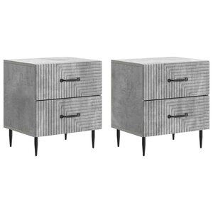 vidaXL Cabinet de chevet 2 Pièces Gris béton 43 x 34 5 x 47 5 cm