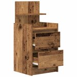 vidaXL Table de chevet avec 2 tiroirs vieux bois 38x34x80 cm