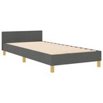 vidaXL Cadre de lit avec tête de lit Gris foncé 90 x 200 cm tissu