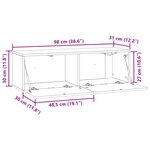 vidaXL Meuble TV mural 98 x 31 x 30 cm Bois ancien Bois d'ingénierie