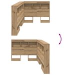vidaXL Tête de lit de rangement avec étagère chêne artisanal 90 cm