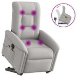 vidaXL Fauteuil de massage inclinable gris nuage tissu