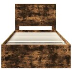 vidaXL Cadre de lit Chêne fumé 100 x 200 cm Pin massif
