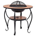 vidaXL Table de foyer mosaïque Terre cuite 68 cm Céramique