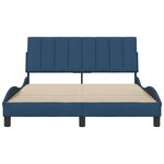 vidaXL Cadre de lit sans matelas bleu 140x190 cm tissu