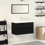 vidaXL Ensemble de mobilier de salle de bain 3 Pièces Chêne noir
