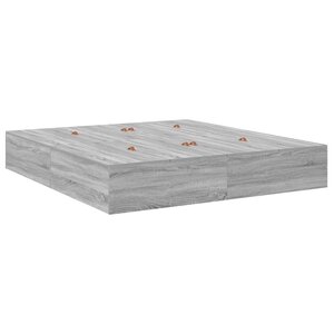 vidaXL Cadre de lit Sonoma gris 200 x 200 cm Bois d'ingénierie