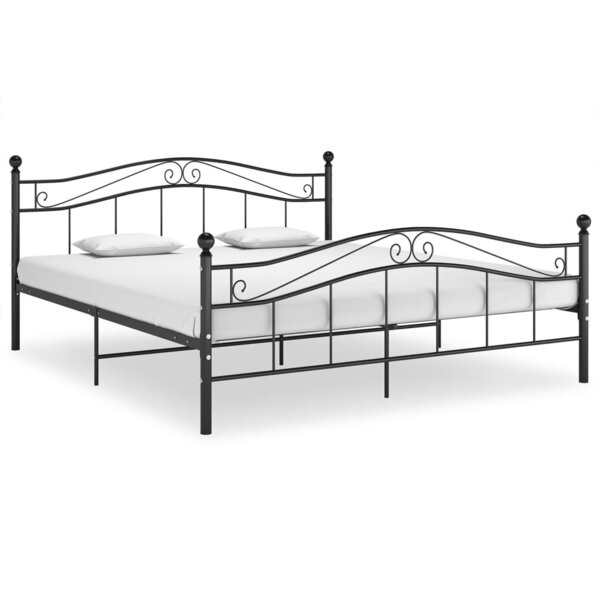 vidaXL Cadre de lit sans matelas noir métal 140x200 cm