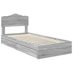 vidaXL Lit de Rangement Gris Sonoma 70 x 190 cm Bois d'ingénierie