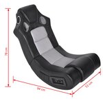 Vidaxl fauteuil à bascule à enceinte noir et gris similicuir