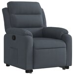 vidaXL Fauteuil inclinable Gris foncé Velours