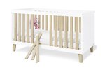 Lit bébé évolutif Lumi  70 x 140 cm  Blanc et chêne
