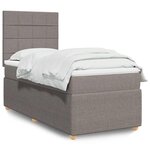 vidaXL Sommier à lattes de lit avec matelas Taupe 100x200 cm Tissu