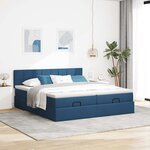 VidaXL Cadre de lit ottoman avec matelas bleu 160x200 cm tissu