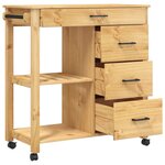 vidaXL Chariot de cuisine MONZA 84x40x90 cm bois massif de pin