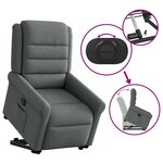 vidaXL Fauteuil inclinable électrique gris foncé tissu