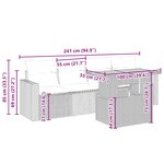 vidaXL Salon de jardin avec coussins 5 Pièces beige résine tressée