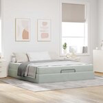 vidaXL Cadre de lit Gris clair 180 x 200 cm Velours