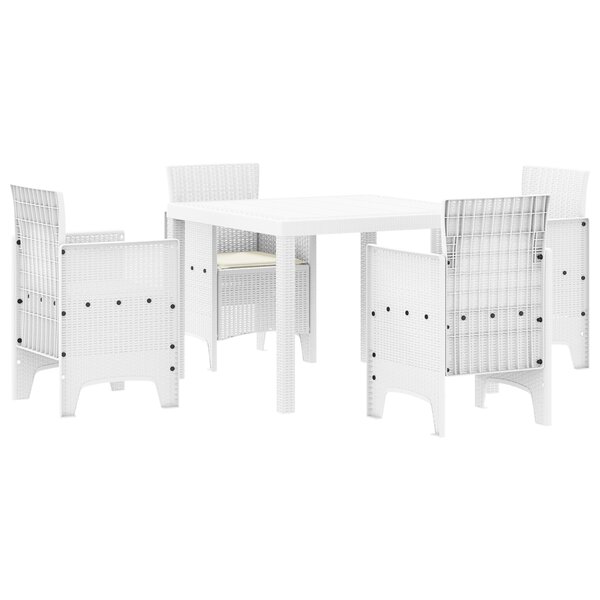 vidaXL Ensemble de salle à manger de jardin 5 Pièces Blanc