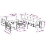 vidaXL Ensemble de canapé de jardin avec coussin 12 Pièces Noir Aluminium