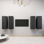 Vidaxl meubles tv 4 pièces gris 30 5x30x90 cm aggloméré