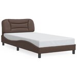 vidaXL Cadre de lit avec lumières LED marron 100x200 cm similicuir