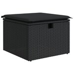 vidaXL Ensemble de Canapé de Jardin de 6 Pièces avec Coussins Noir Poly Rotin